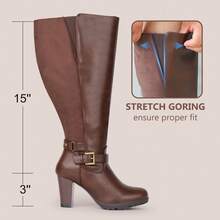 Women Wide Fit Boots & Booties - Brown - View 4