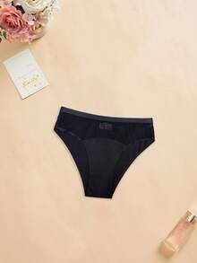 优雅迷人风格中腰舒适简约时尚女士内衣 - 黑色 - 查看 6