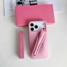 1-Piece Silicone Phone Case With Lip Gloss Holder For IPhone 17 Pro Max 16/15/14 Pro, Soft Touch Matte Back Cover, Shockproof & Anti-Fingerprint Protective Case - Ruy-băng - Xem 4