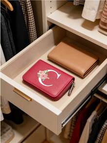 1 pieza Tarjetero con cremallera y flor de rosa, Cartera con cremallera de gran capacidad y múltiples compartimentos para tarjetas, Bolsa portátil para almacenar tarjetas de crédito y monedas, Cartera con cremallera de moda, Billetera corta de negocios casuales con ranuras para tarjetas, Billetera corta unisex, Mejor regalo para el Día de San Valentín, Ramadán, Pascua y Año Nuevo - Multicolor - Ver 5