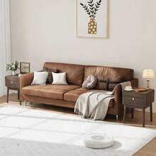 Medieval-Style Walnut Headboard/Bedside Table With Metal Handle, 40 X 40 X 55 Cm, Set Of 2 - Brown - View 5