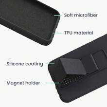 Compatible Case For IPhone 15 Pro - Mobile Phone Case With Stand And Finger Grip, Black, 41876138 - 紫丁香色 - 查看 2