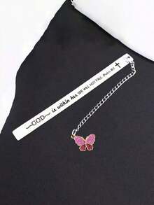 1pc Floral Christian Religious Bookmark, Inspirational Gift For Daughter, Son, Book Lovers, Readers, Graduation, Back To School, Bible Verse Bookmark, Religious Gift For Friends, Baptism Faith Gift - 多色的 - 查看 4
