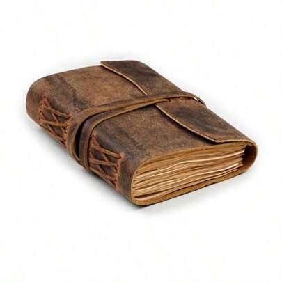 Leather Journal - Rustic Brown 7" x 5" 220 Pages - Vintage Blank Journal Perfect for writing drawing sketchbooking and travel notebooks - perfect for both women and men