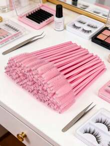 Disposable Eyelash Brush, Eyebrow Brush, Spiral Brush, Suitable For Eyelash Extension And Eye Makeup - Pink - View 4