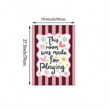 1pc This Room Is Designed For Play Wall Art Print On Canvas, Vintage Striped Poster, Colorful Home Decor Suitable For Bedroom, Game Room, Gift For New Parents And Kids, Unframed Or Framed - Text 2 - View 10
