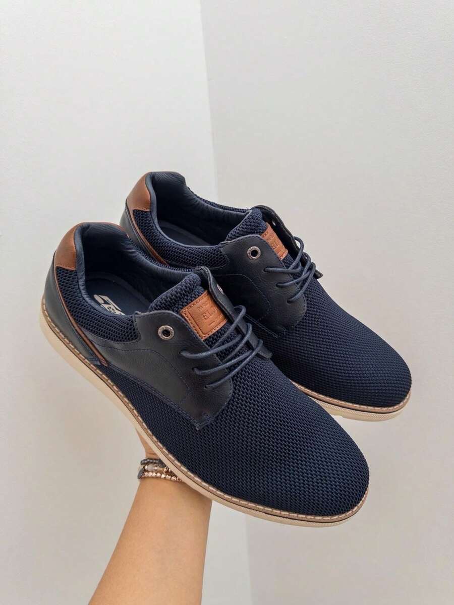 Men Canvas Shoes - Màu xanh lam - Xem 1