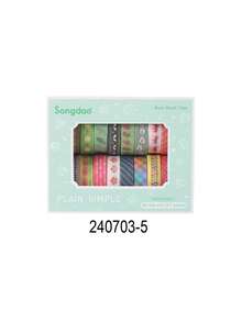 20 rollos de set de cinta washi, cinta de enmascarar delgada y simple para manualidades DIY, envolver regalos, diarios, scrapbooking, etiquetado, codificación y decoración - Multicolor - Ver 21