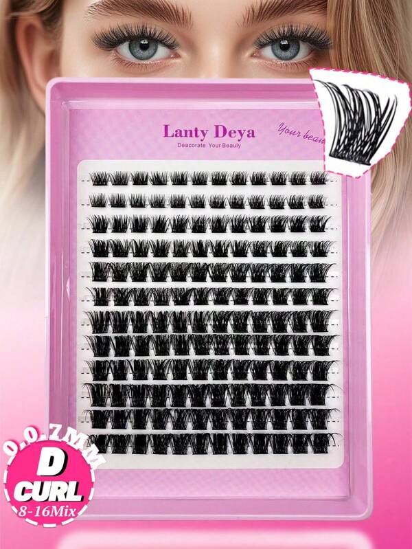 144 Clusters Of Extension Eyelashes Mixed Pack Self-Grafted Eyelashes 12 Rows 8-16mm Mixed Length 0.07mm D Curl Waterproof, Thick Curling Eyelash Pack Free To Match Personal Grafted Eyelashes Suitable For Daily Makeup Or Outing Party Use