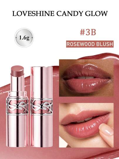 Yves Saint Laurent 1.6g/0.05oz Travel Size Glossy Tinted Lip Balm #3B Rose Wood Shade - Delicate Rose Nude Color