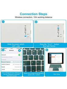 Teclado inalámbrico Bluetooth recargable con panel táctil, adecuado para iPad, tabletas y teléfonos inteligentes, mini, delgado, silencioso y portátil, para oficina, viajes y juegos - Verde Oscuro - Ver 11
