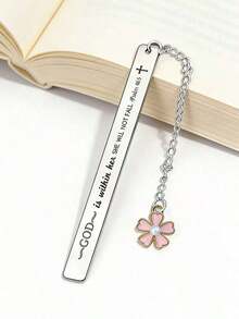 1pc Floral Christian Religious Bookmark, Inspirational Gift For Daughter, Son, Book Lovers, Readers, Graduation, Back To School, Bible Verse Bookmark, Religious Gift For Friends, Baptism Faith Gift - 多色的 - 查看 6
