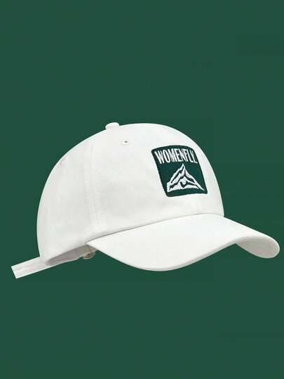 1pc Letter & Mountain Embroidery Baseball Cap, Unisex, Suitable For Spring, Summer, Autumn, Casual Breathable Fashion Hip-Hop Style, Adjustable Wide Brim Versatile Snapback