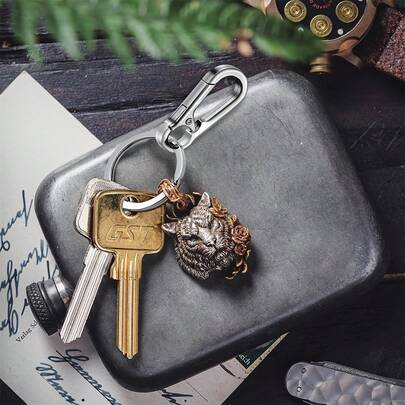 6-Pack Durable Metal Keychains-Convenient Key Ring And Key Chain Buggy Bag With Sturdy Clip And Car Key Hook-Unisex