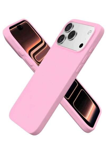 [Large Hole Solid Color Phone Case] Minimalist Personalized Rose Red Solid Color Liquid-Like Soft Touch Phone Case, Suitable For Men And Women, Anti-Fall, Anti-Slip, Scratch-Resistant, Compatible With IPhone 17/17 Air/17 Pro/17 Pro Max Phone Case, 16/15/14/13/12/11/Pro/Pro Max/Plus - Impact Protection - Birthday Gift, Holiday Gift, Best Friend Gift