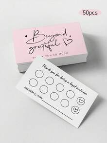 50pcs Customer Loyalty Punch Cards, Suitable For Retail Stores, Cafes, Restaurants, Hair Salons And Other Small Businesses Customer Reward Cards - Loyalty Card - View 8