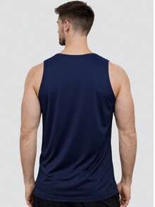 Boyfriend Style Men Sports Tees & Tanks - Navy Blue - View 2