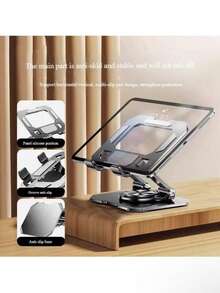 Soporte de escritorio metálico giratorio y plegable para tableta, computadora portátil, transmisión en vivo, estudio, maratón de visualización, soporte para PC de tableta con refrigeración - Ver 3