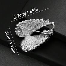 Fashion European And American Angel Wings Wings Inlaid Rhinestones Men's Couple Personality Gorgeous Clothing Accessories Brooch Pin - 銀色 - 查看 3