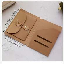Standard/Passport Size Kraft Paper Pockets, Travel Notebook Folding Pouch | Storage Bag With Business Card Holder, Suitable For TN Diary/Planner/Album/Notebook | Diary Accessories In Standard And Passport Sizes - Kraft Paper Style - View 12