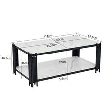 Coffee Tables - White+Black+MDF+Metal - View 2