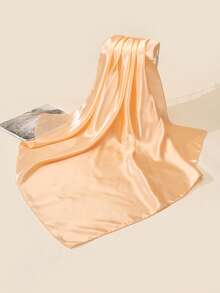 1 chiếc khăn vuông bằng satin màu trơn 90cm, khăn tắm biển - màu răng máu - Xem 3