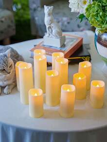 Battery Operated Flameless Candles, Large LED Flameless Candles, Flickering Tea Lights For Wedding Decor, Candlelight Concerts, Decorative Tabletop Candle Lights, Suitable For Party, Wedding, Birthday, Graduation Party - Multicolor - View 5