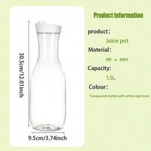 1pc Plastic Juice Pitcher With Lid, Suitable For Mimosa Cocktail Bar, Covered Beverage Pitcher, Water Bottle, Milk Container, Transparent Drink Container (Refrigerator ), Food Storage, Square Water Pitcher, Bar & Restaurant Supplies - Clear - View 14