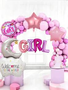 4pcs/1set - Globo de Nube y Luna para Niña, Juego de Globos de Revelación de Género de Papel de Aluminio, Globo de Nube y Luna con Globo de Estrella, Globo, Adecuado para Decoración de Fiesta de Revelación de Género, Decoración de Ambiente de Fiesta de Baby Shower para Niña, Fiesta de Cumpleaños, Accesorios para Eventos de Fiesta, Decoración de Habitación Interior y Exterior - Multicolor - Ver 5