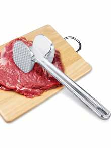 1pc Meat Tenderizer, Stainless Steel Meat Mallet For Pounding Beef, Steak, Chicken, Pork, Kitchen Tool - Multicolor - View 4