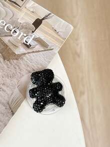 1个闪亮水钻小熊极简手机支架，可爱粘性指环桌面支架可扩展手机支架 - 彩色 - 查看 10