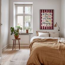 1pc This Room Is Designed For Play Wall Art Print On Canvas, Vintage Striped Poster, Colorful Home Decor Suitable For Bedroom, Game Room, Gift For New Parents And Kids, Unframed Or Framed - Text 2 - View 2
