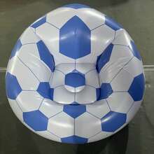 1pc Inflatable Soccer Ball Bean Bag Sofa World Cup Season Essentials! Creative Soccer Ball Sofa, Perfect For Game Day Viewing- Portable Air-Filled PVC Lazy Bed/Lounger With Soccer Ball Design, No Assembly, Lightweight For Camping, Beach, /Outdoor Use - & Inflatable Furniture (Multicolor) - Multicolor - View 9