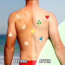 75PCS Assorted Summer Theme Tanning Stickers Pack Fun Vinyl Tattoo Style Patterns For Teens Adults Sun Tan Body Art Beach Vacation Festival Party DIY Decoration Transparent Color Reusable Material - Phong cách mùa hè 1 - Xem 4