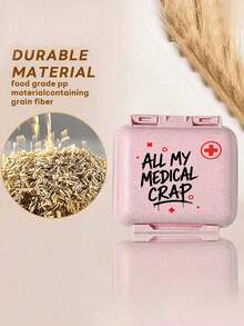 Hộp đựng thuốc mini 6 ngăn, màu hồng có in chữ "Medicine" (Thuốc), có thể đựng thuốc đủ dùng trong 6 ngày, hộp đựng thuốc du lịch, hộp đựng thuốc 6 ngăn xách tay, hộp đựng thuốc hàng ngày, có thể đựng vitamin, hộp đựng thuốc bỏ túi, mặt dây chuyền đựng thẻ ID, hộp đựng bông tai, nhẫn, trang sức, vật dụng cần thiết cho gia đình, du lịch và túi xách du lịch. - Nhiều màu - Xem 4