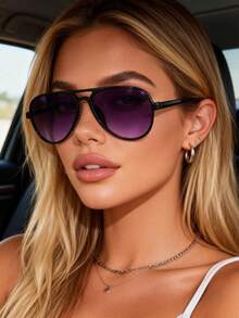 1pc Personalized Classic Vintage Delicate Ins Style Graceful Design And Expressiveness Women Fashion Glasses Combination For Street-Photography Musical Festival Outdoor Casual Activities Driving Fishing Decoration - Multicolor - View 3