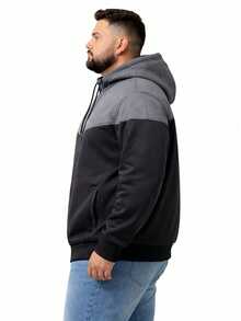 Men's Plus Size Premium Waterproof Neoprene Fleece Jacket, Sizes G1 To G4 – Thermal Comfort, High Quality, Winter - màu đen - Xem 2