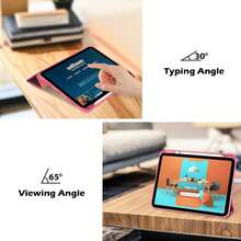 适用于 iPad 第 11 代 (A16) 和第 10 代的透明硬质后盖，保持原有美感，带 30°/60° 双角度支架、内置笔槽和自动唤醒/睡眠功能。 - 西瓜紅 - 查看 8