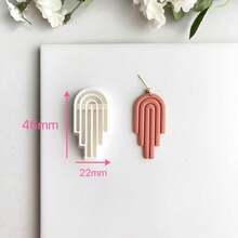 Bohemian Style Polymer Clay Cutter, For Earrings And Soft Ceramic Cutting, Geometric Pattern And Stripe Pattern, High Precision Plastic Jewelry Making Tool For Earrings, Pendants, DIY Crafts - White - View 15