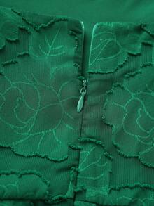 Women's Elegant Jacquard Mesh Dress, Spaghetti Strap Backless Romantic Party Dress For Spring/Summer - Green - View 7