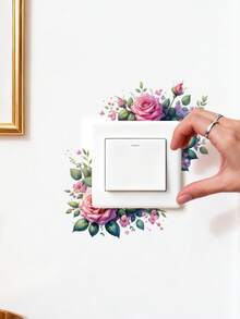 1pc Elegant Tulip Light Switch Socket Wall Sticker - Self-Adhesive Floral Pattern, Easy To Apply, Suitable For Bathroom, Bedroom Home Decor Aesthetics - BH15063 - View 6