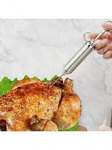 1 Set Stainless Steel Meat Marinade Injector Kit - 304 Grade, Turkey Baster Injector With Marinade Pump And Needles, Ideal For Grilling And Cooking, Durable Kitchen Tool - Multicolor - View 6