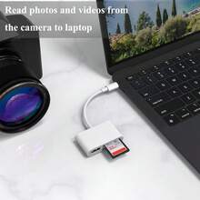 1pc 3-In-1 SD/TF/USB Card Reader Compatible With Iphone 17/16/15 Series, Camera Tracking Card Reader Compatible With IPhone 17/16/15 Pro Max/16/15 Pro/16/15 Plus/16/15/ S25/S24/S23/S22/S21/Laptop Series - View 6