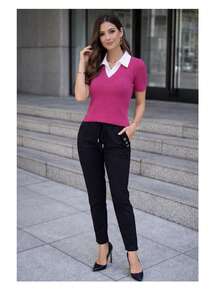 Women's High-Waisted Pants – Elegance, Comfort, And Versatility - 黑色 - 查看 2