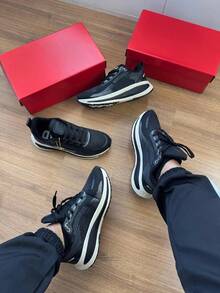 Olymp Adult Tennis Shoes For Gym, Comfortable, Lightweight, And Soft - Đen và trắng - Xem 2