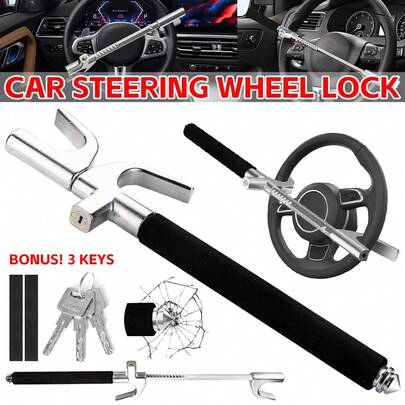 Car Steering Wheel Lock Prolock Anti-Theft Device Locks Van Truck Universal Adjustable Length Clamp