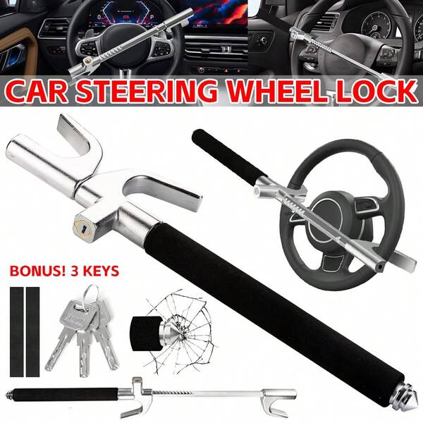 Car Steering Wheel Lock Prolock Anti-Theft Device Locks Van Truck Universal Adjustable Length Clamp