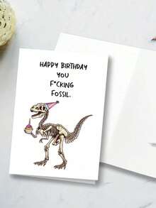 1张恐龙主题生日贺卡，幽默讽刺，内页空白，男女通用，适合成人…… - A - 查看 8