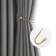 Soporte de lazo de brazo de borla de corbata de Metal para el hogar, accesorios de suspensión de decoración de pared de ventana en forma de U, moda - E - Ver 3
