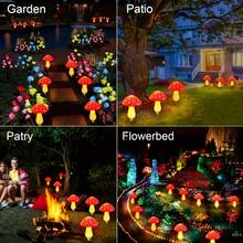 8/12/20 LED Solar Mushroom Lights, 8 Lighting Modes, Garden Yard Lawn Path Easter Party Decor Stake Lights - Warm white light - View 8